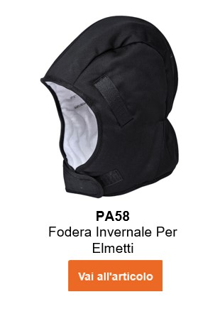 Immagine della fodera invernale del casco PA58 in nero con collegamento all'articolo.