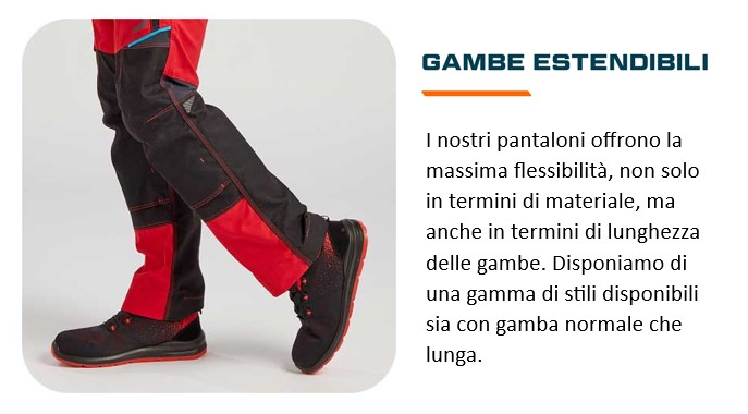 Gambe in abiti da lavoro rossi con scarpe da lavoro con suola rossa su sfondo bianco. C'è un collegamento che porta ai nostri pantaloni da lavoro.