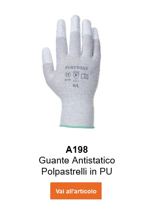 Immagine del guanto antistatico per polpastrelli in PU A198 in grigio con collegamento all'articolo.