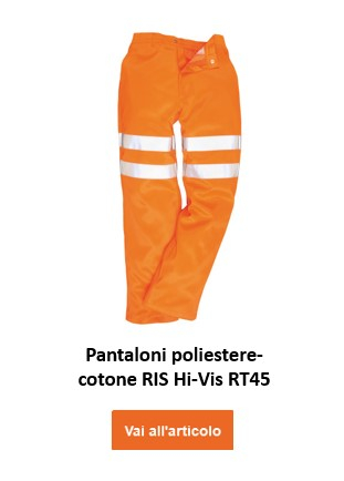 Immagine dei pantaloni alta visibilità GO/RT RT45 di colore arancione con link che porta alla pagina dell'articolo.